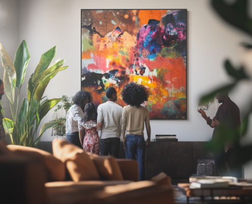 familia lienzo artistico